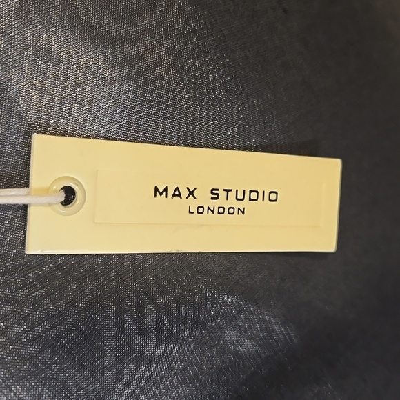 Max Studio Gunmetal Gray Iridescent Bias Cut Elastic Waist Maxi Skirt Size L - Picture 5 of 10